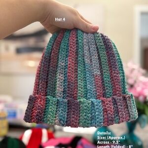 Multicolor Crochet Beanie Hat Fall Winter Spring Hat For Personal or Gifts B2  B